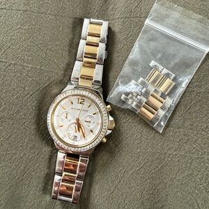 Michael Kors Two-Tone Silver and Gold Chronograph Watch